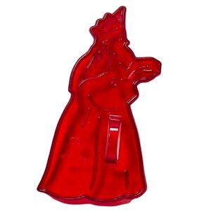 Vintage Red Plastic Christmas Cookie Cutter Wiseman HRM